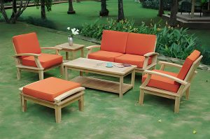 Premium teak outdoor furniture set from Indonesia with modern outdoor design