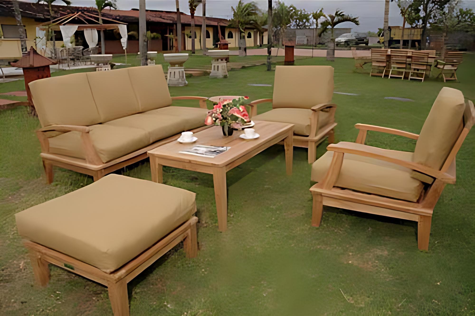 Luxury teak deep seating outdoor furniture set SVLK and FSC certified Indonesia
